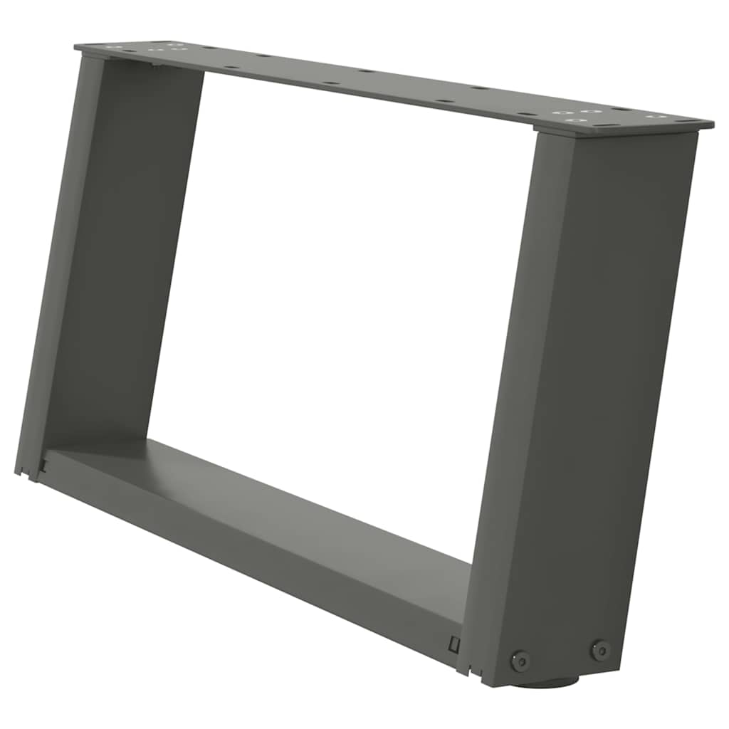 Pés para mesa de centro em forma de u, 2 peças, antracite, 60x(30-31) cm, aço