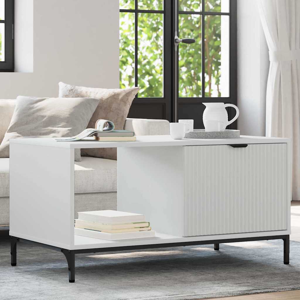 Mesa de centro branco 90 x 49 x 46 cm derivados de madeira