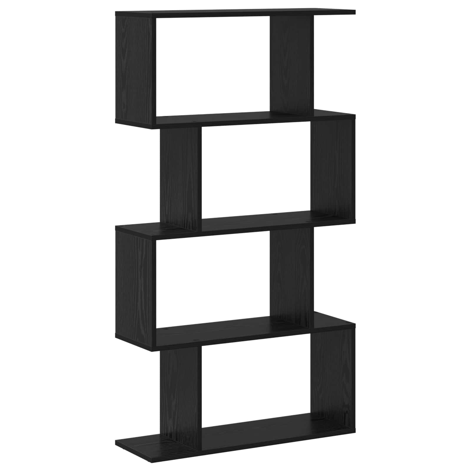 Gabinete de livros 4 níveis 70 x 24 x 129 cm carvalho preto