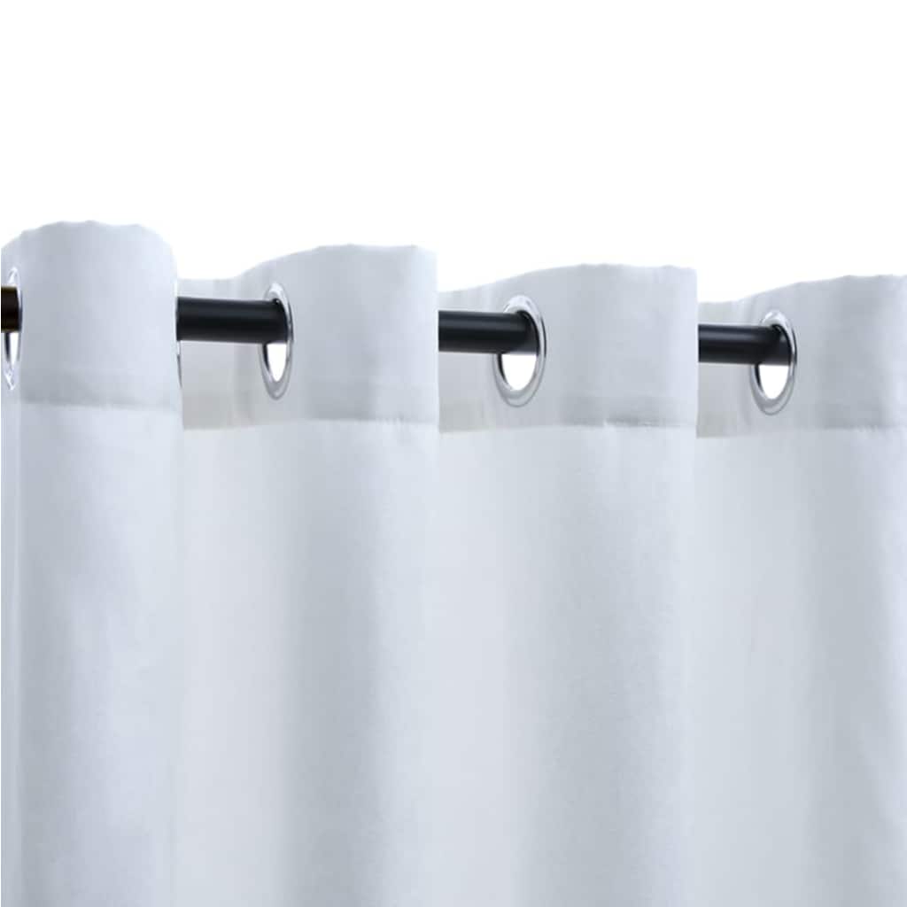 Cortinas blackout c/ argolas metal 2 pcs 140x225 cm branco sujo