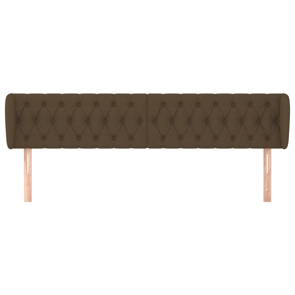 Cabeceira de cama c/ abas tecido 183x23x78/88cm castanho-escuro