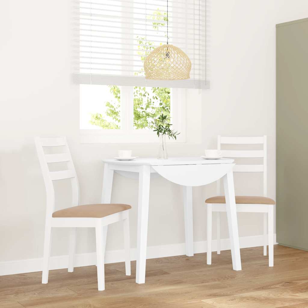 Cadeiras de jantar com almofadões 2 pcs madeira maciça branco