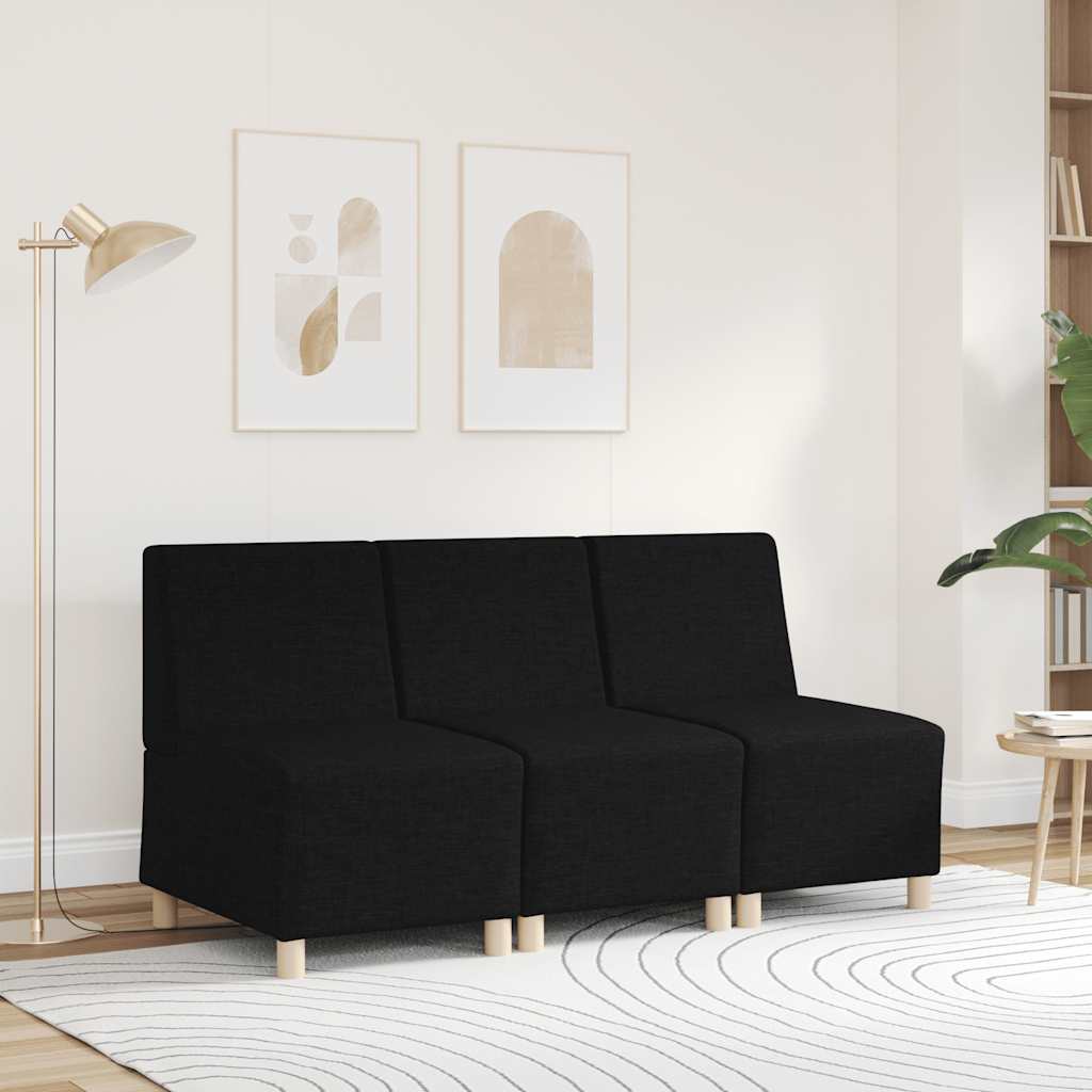 Poltrona sem braços 55 cm tecido preto