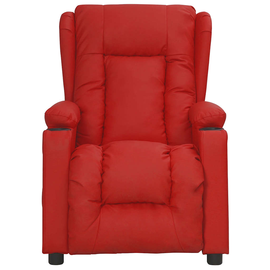 Cadeira de massagens couro artificial vermelho tinto