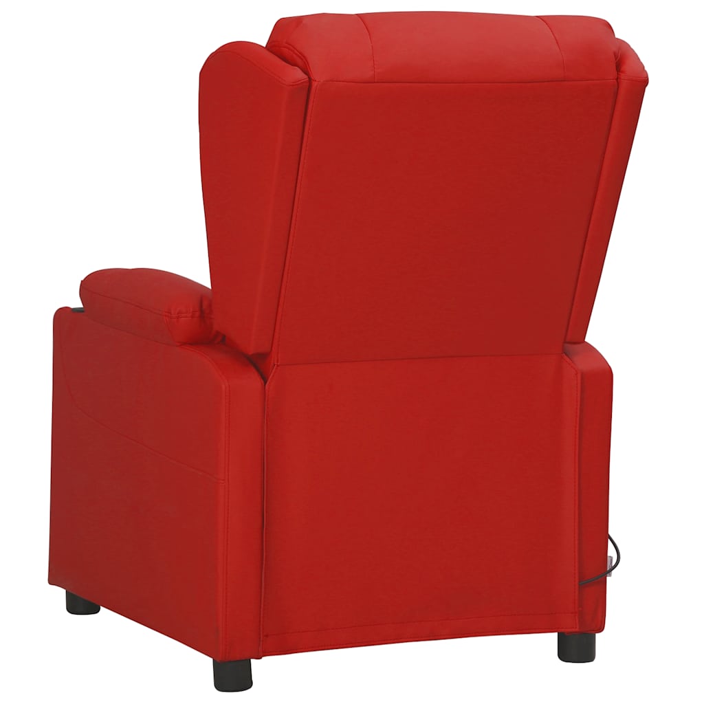 Cadeira de massagens couro artificial vermelho tinto