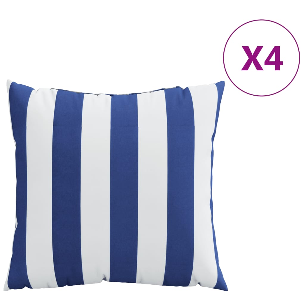 Almofadas decorativas 4pcs 60x60 cm tecido riscas azul/branco