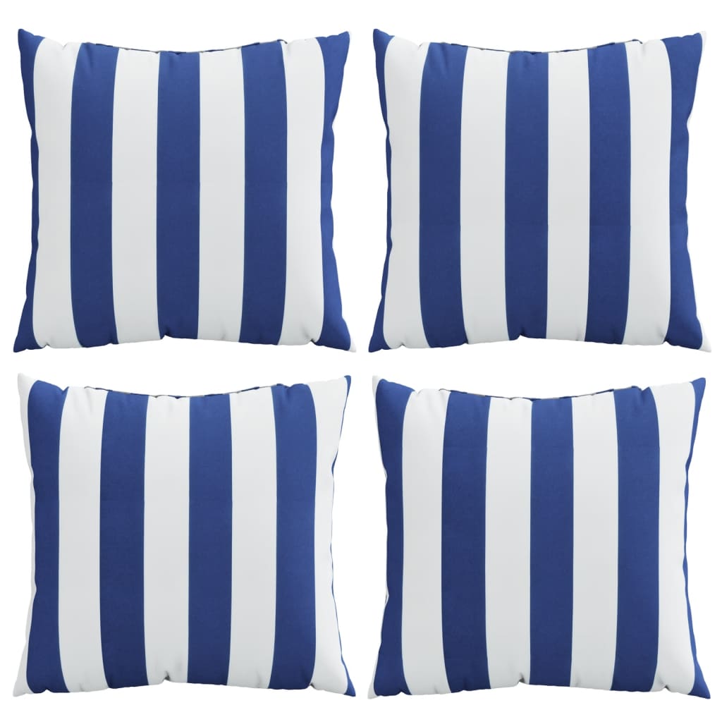 Almofadas decorativas 4pcs 60x60 cm tecido riscas azul/branco