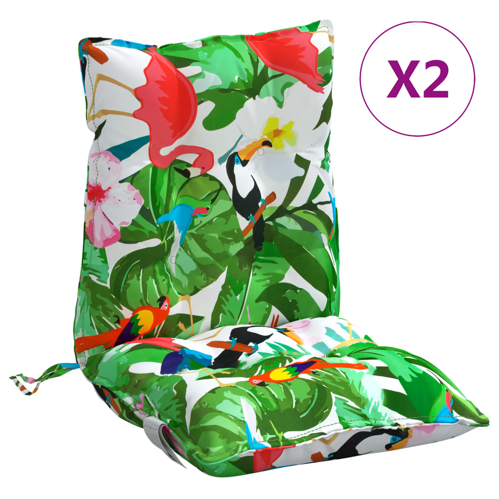 Almofadões cadeira encosto baixo 2 pcs tecido oxford multicor