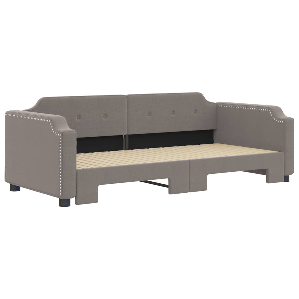 Sofá-cama com gavetão 100x200 cm tecido cinzento-acastanhado