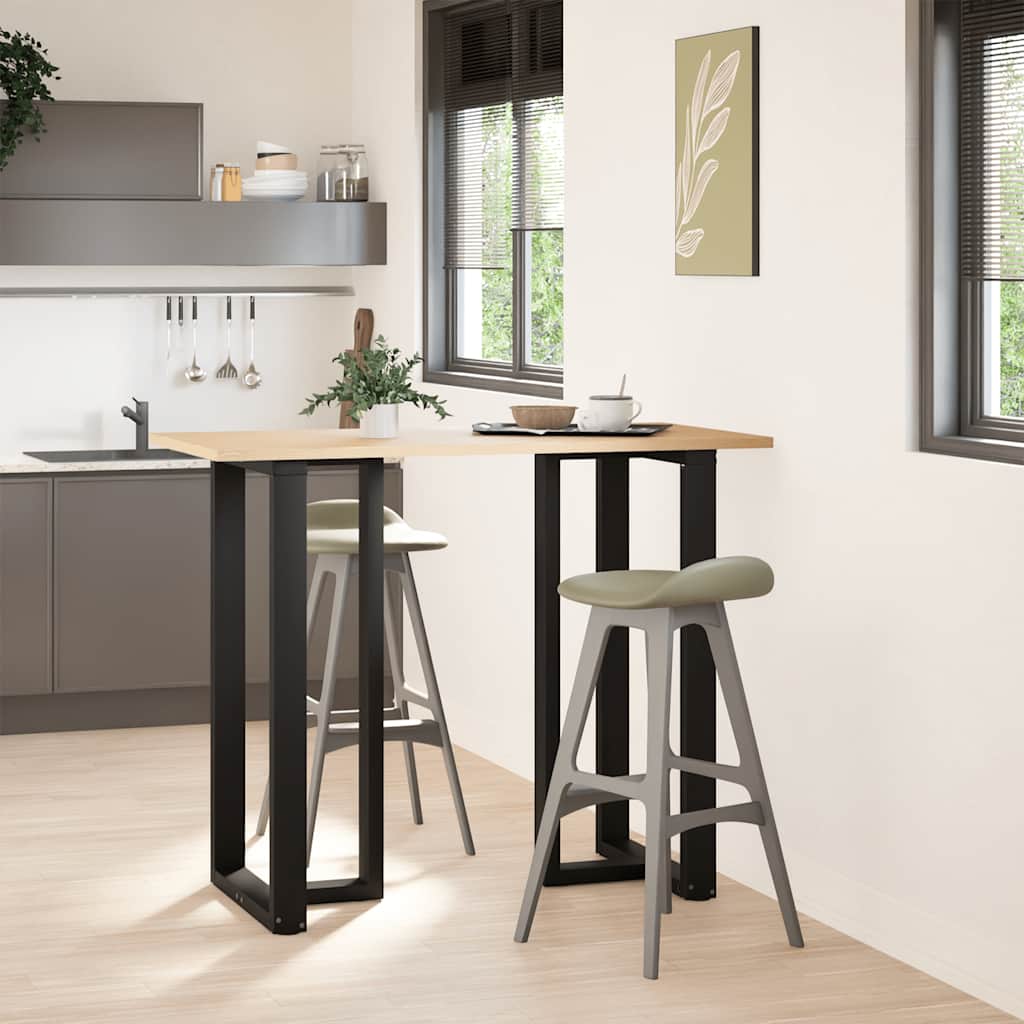Pés de mesa de bar em forma de t, 2 peças, preto, 60x35x(110-111) cm, aço