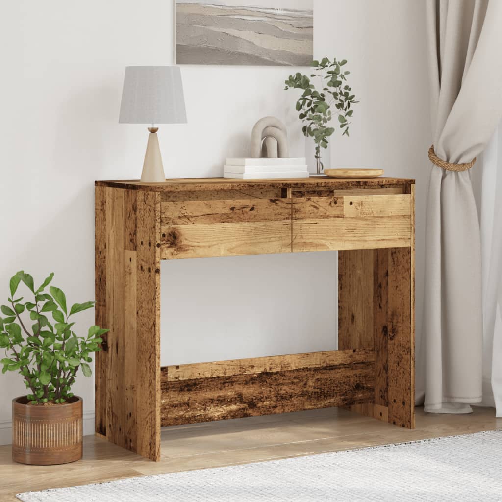 Mesa consola 89x41x76,5 cm derivados de madeira madeira velha