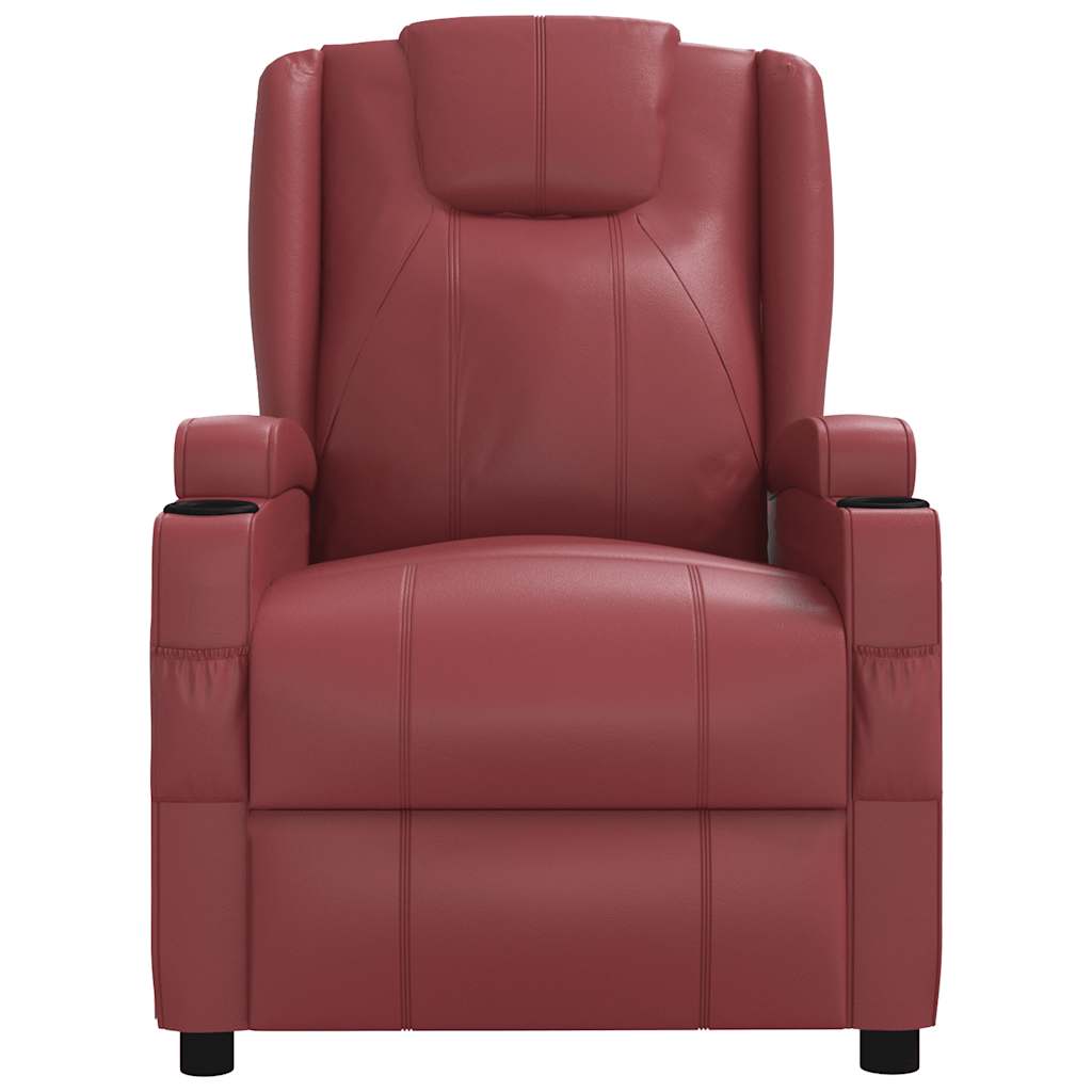Cadeira de massagens couro artificial vermelho tinto