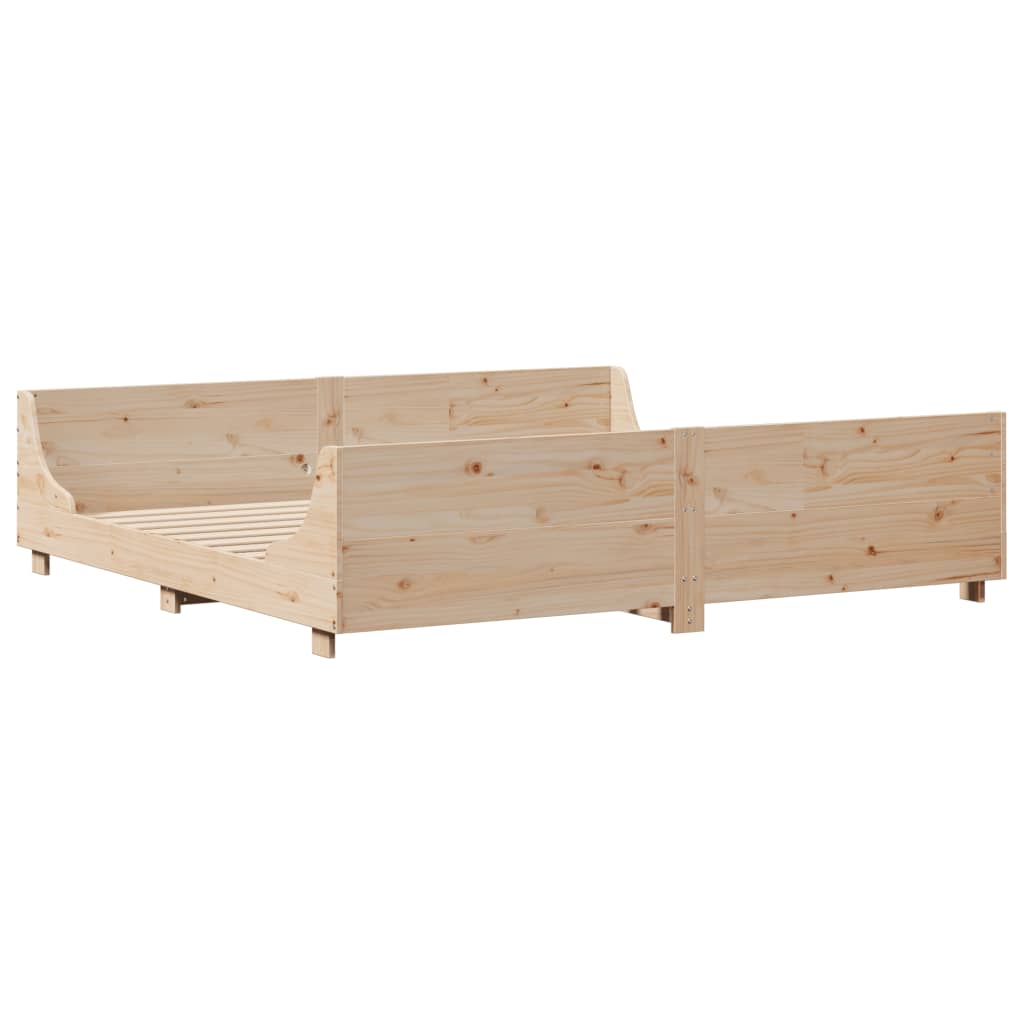 Cama sem colchão 200x200 cm madeira de pinho maciça