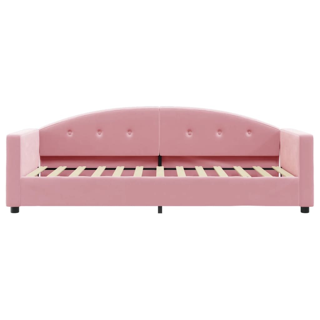 Sofá-cama com colchão 80x200 cm veludo rosa