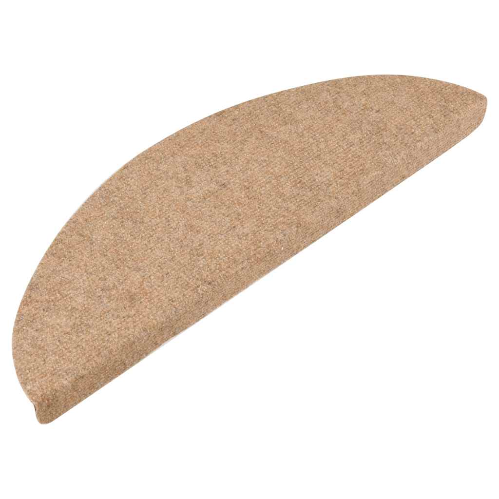 Tapetes de escada adesivos 20 pcs 56x17x3 cm bege