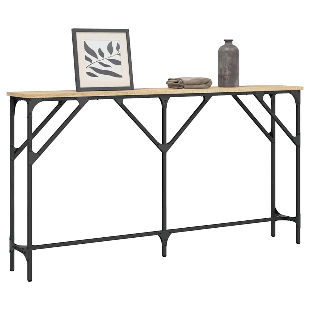 Mesa consola 140x23x75 cm derivados de madeira carvalho sonoma