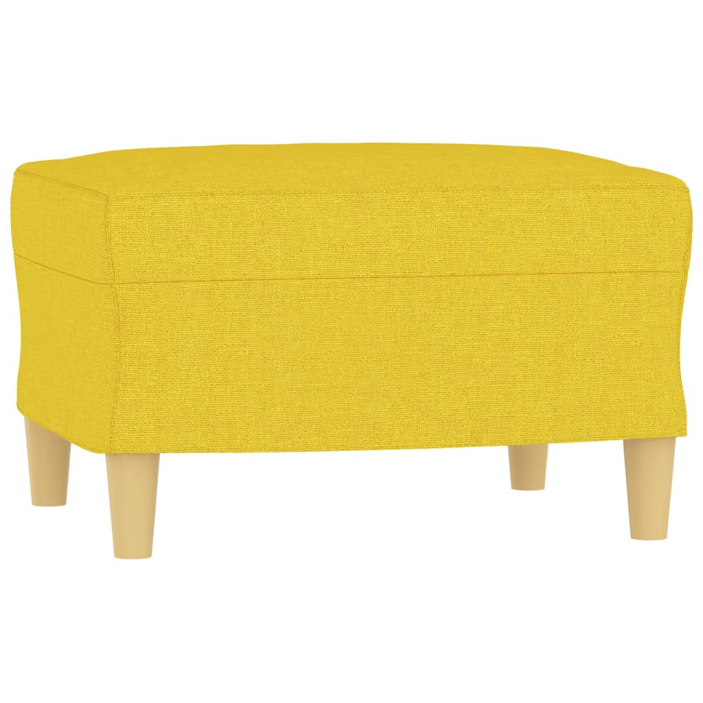 3 Pcs conjunto de sofás com almofadões tecido amarelo-claro