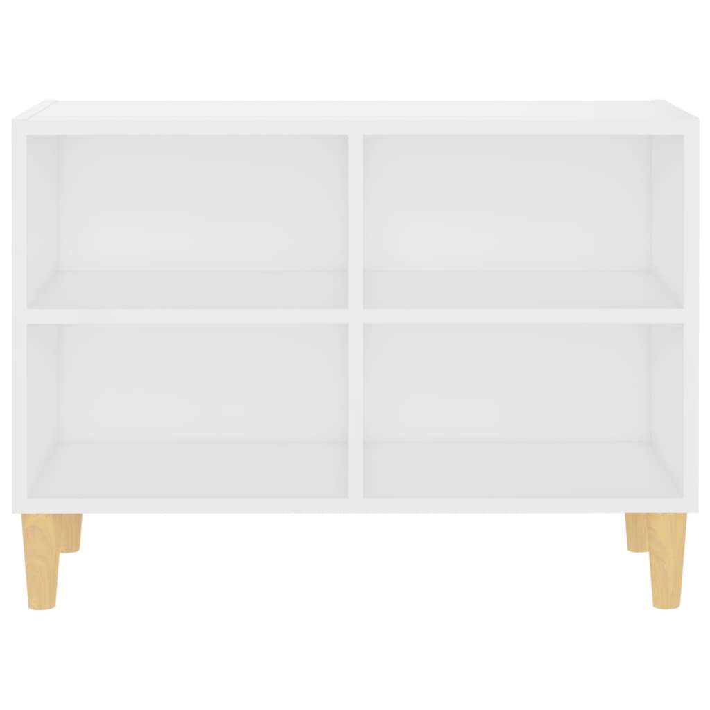 Móvel de TV com pernas em madeira maciça 69,5x30x50 cm branco