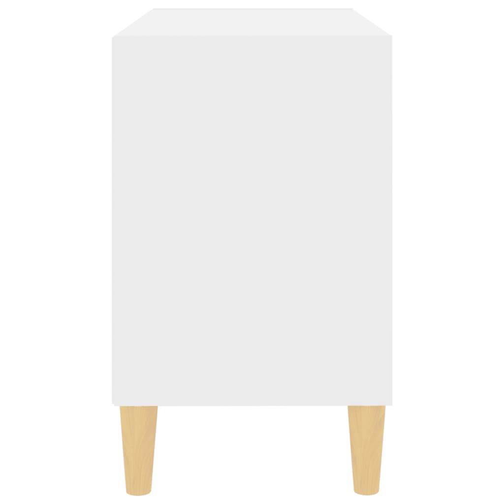 Móvel de TV com pernas em madeira maciça 69,5x30x50 cm branco