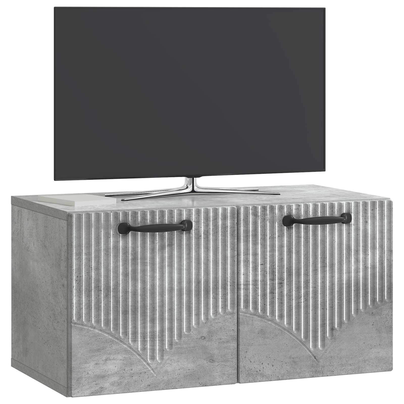 Gabinete de TV de parede cinzento cimento 59,5 x 31 x 30 cm