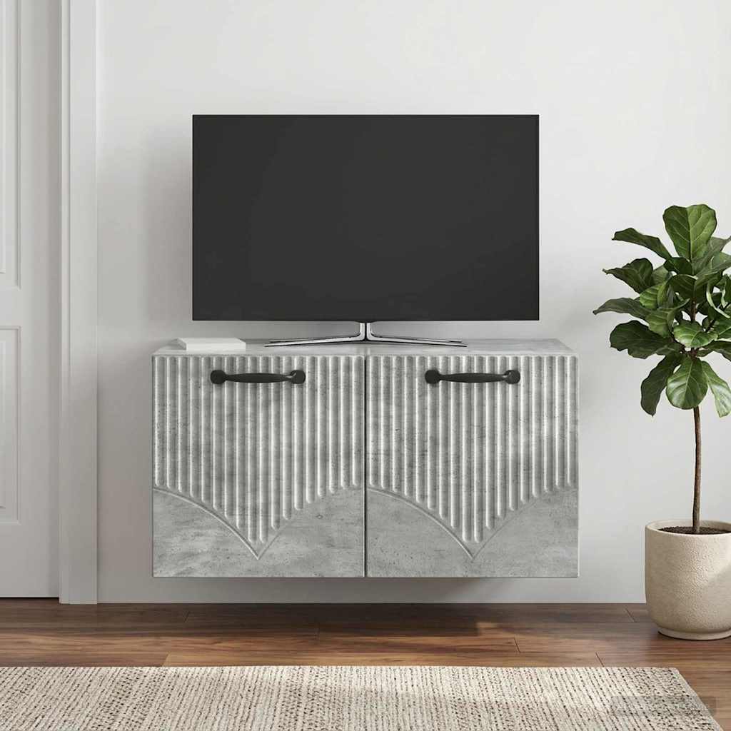 Gabinete de TV de parede cinzento cimento 59,5 x 31 x 30 cm