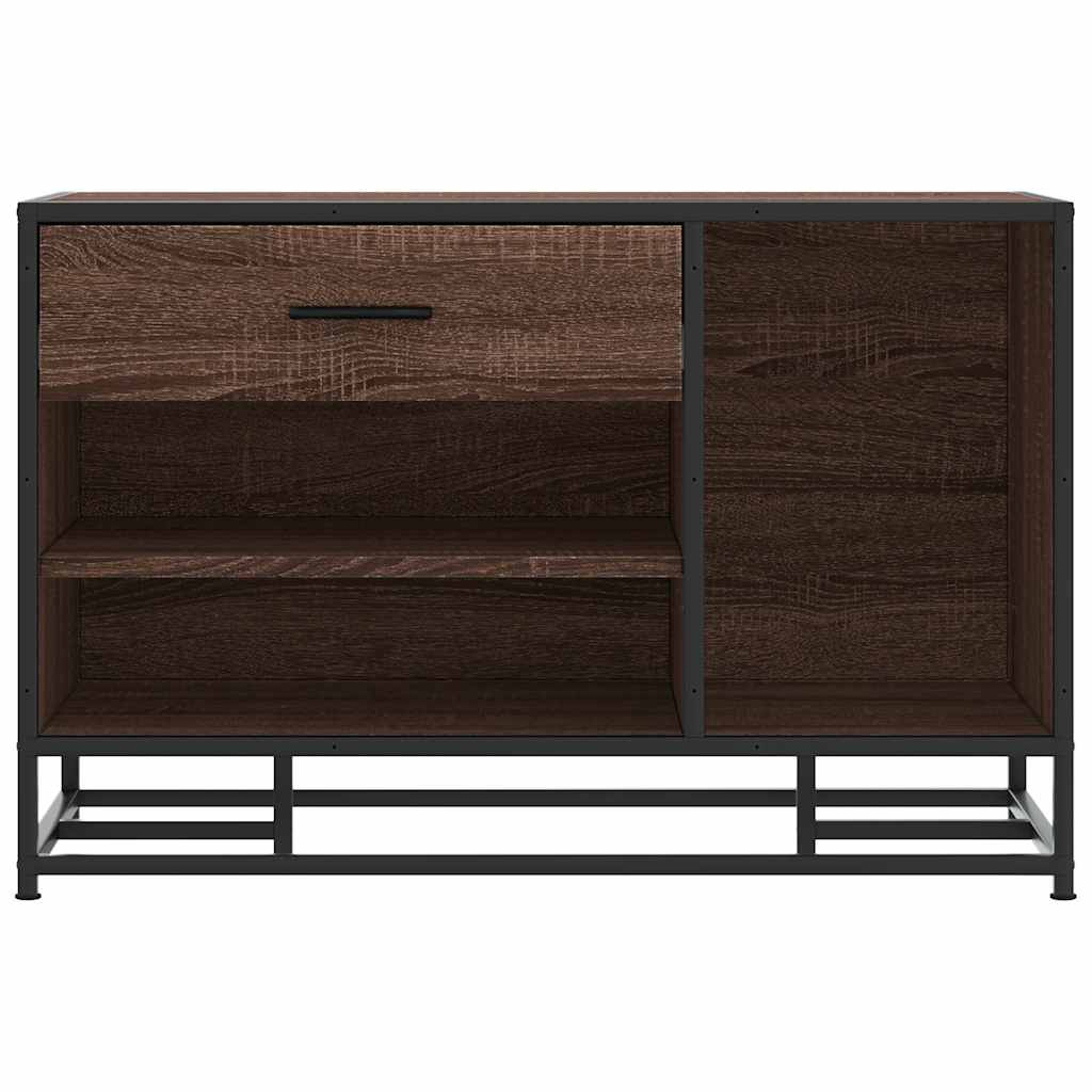 Banco calçado carvalho castanho 80x40x53,5 cm madeira e metal