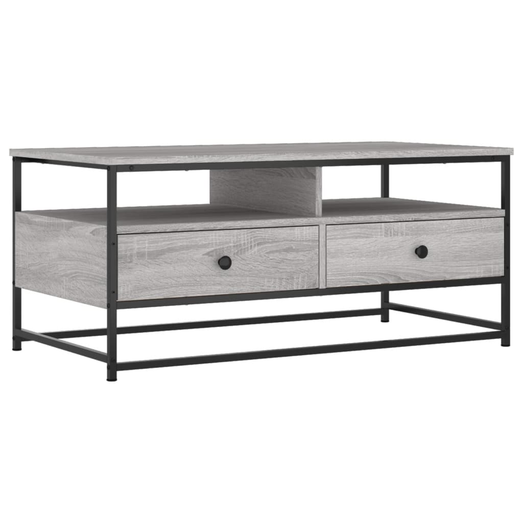 Mesa de centro 100x51x45cm derivados de madeira cinzento sonoma
