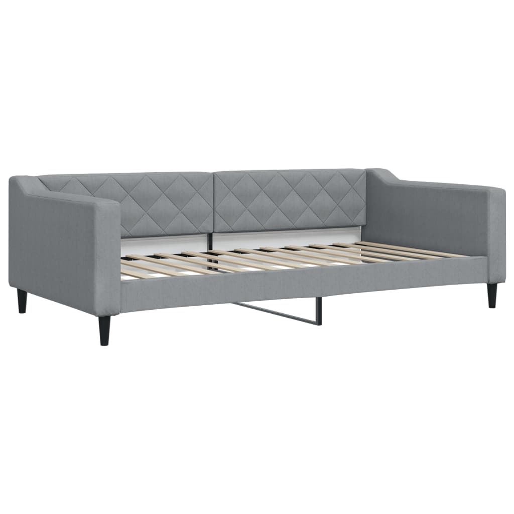 Sofá-cama com colchão 100x200 cm tecido cinzento-claro