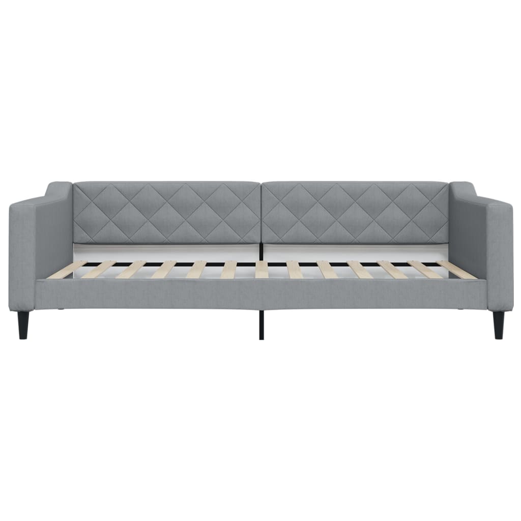 Sofá-cama com colchão 100x200 cm tecido cinzento-claro