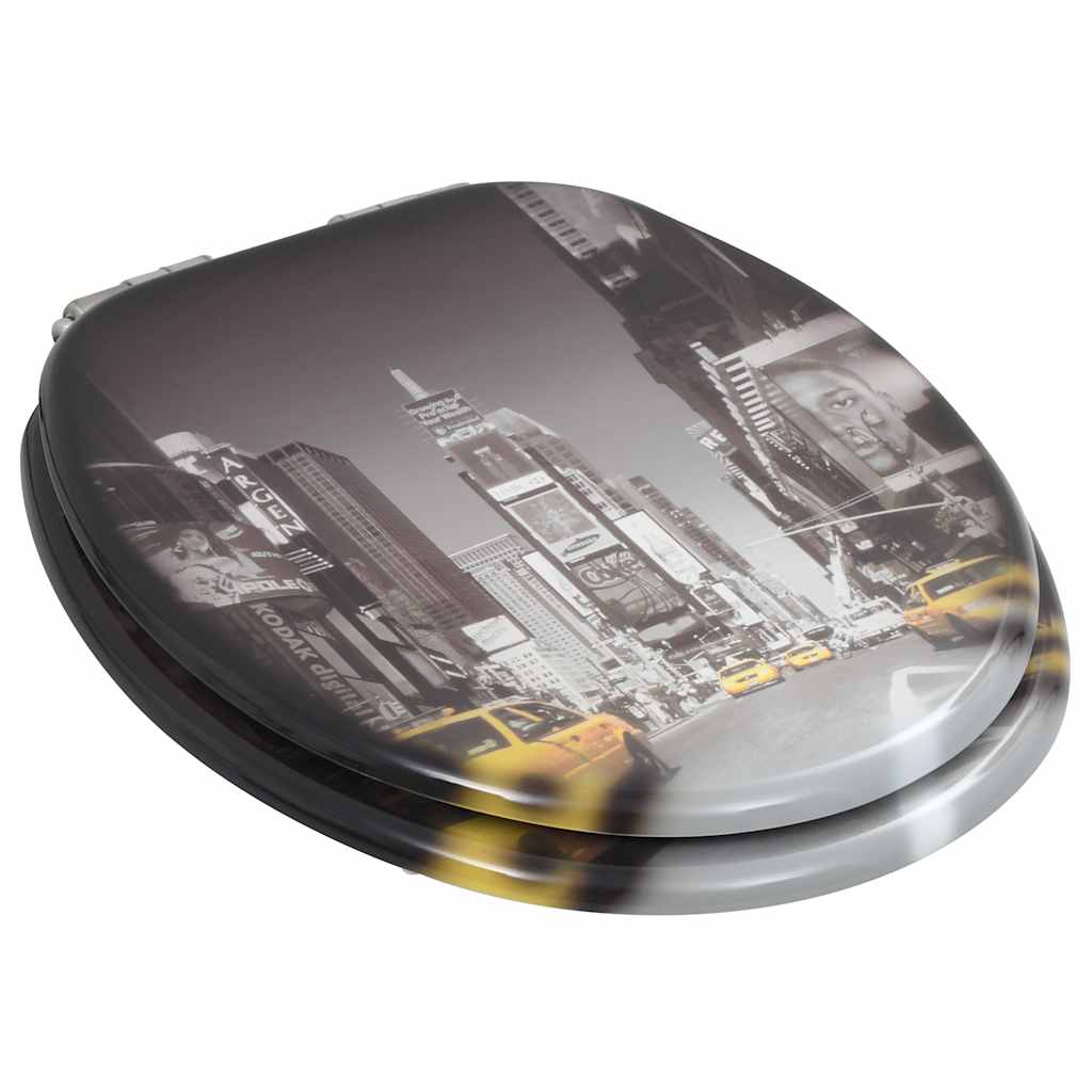 Assentos sanita 2 pcs tampas fecho suave MDF design nova iorque