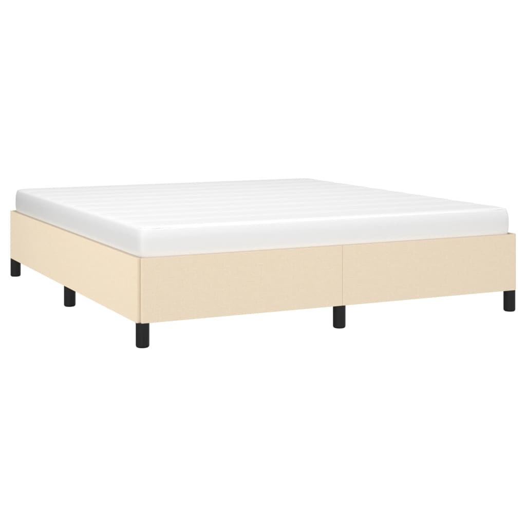Estrutura de cama sem colchão 180x200 cm tecido cor creme