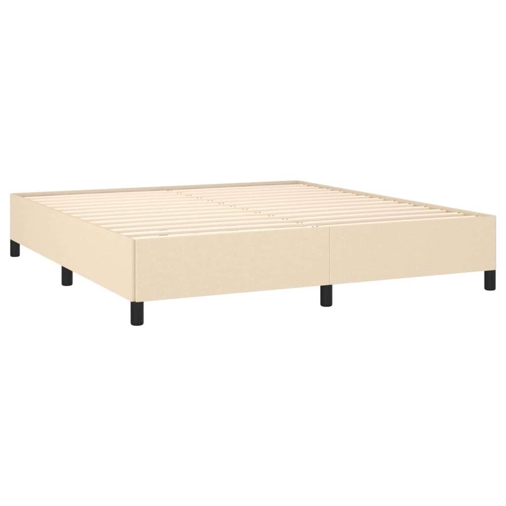 Estrutura de cama sem colchão 180x200 cm tecido cor creme