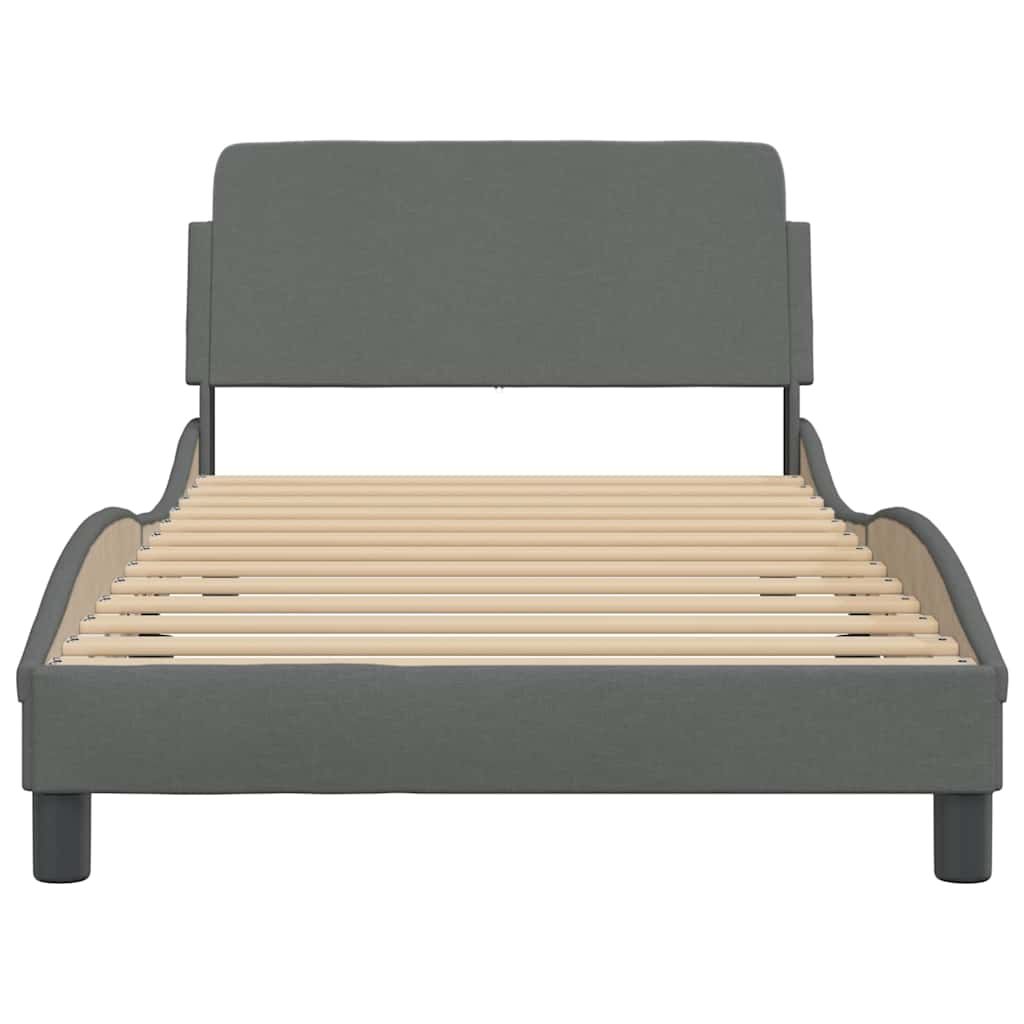 Estrutura de cama dover 100x200 cm tecido cinzento-escuro