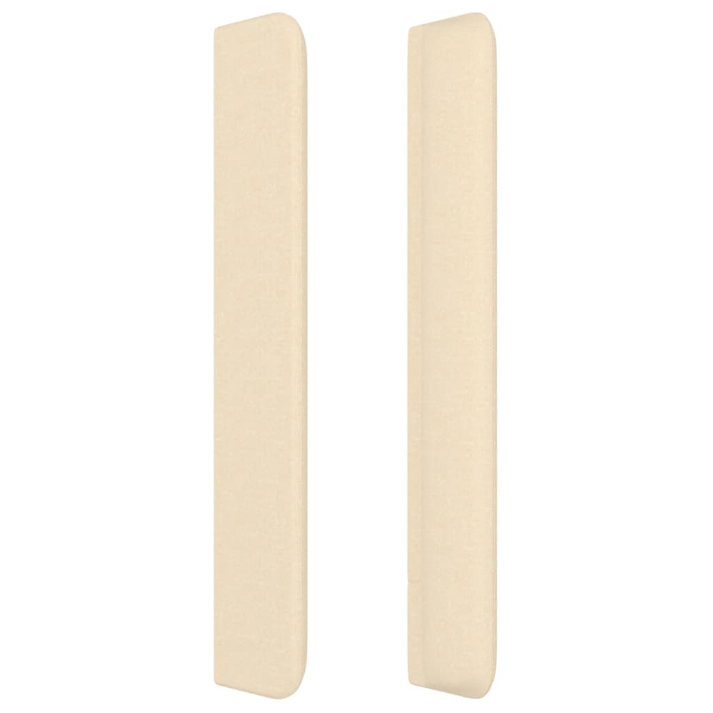 Cabeceira de cama c/ abas tecido 203x16x118/128 cm creme