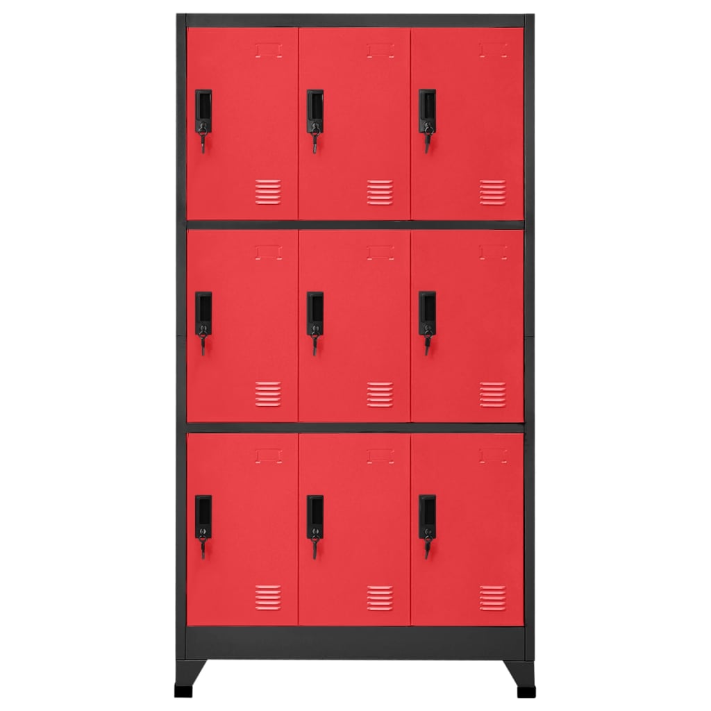Cacifo aço 90x45x180 cm antracite e vermelho