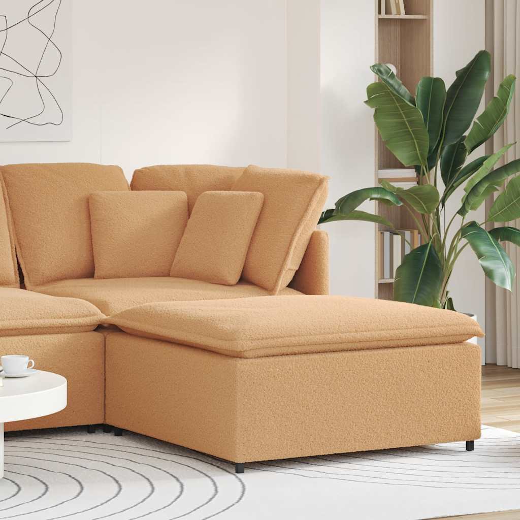 Módulo de sofá modular com apoio para os pés bege 100x100x48 cm