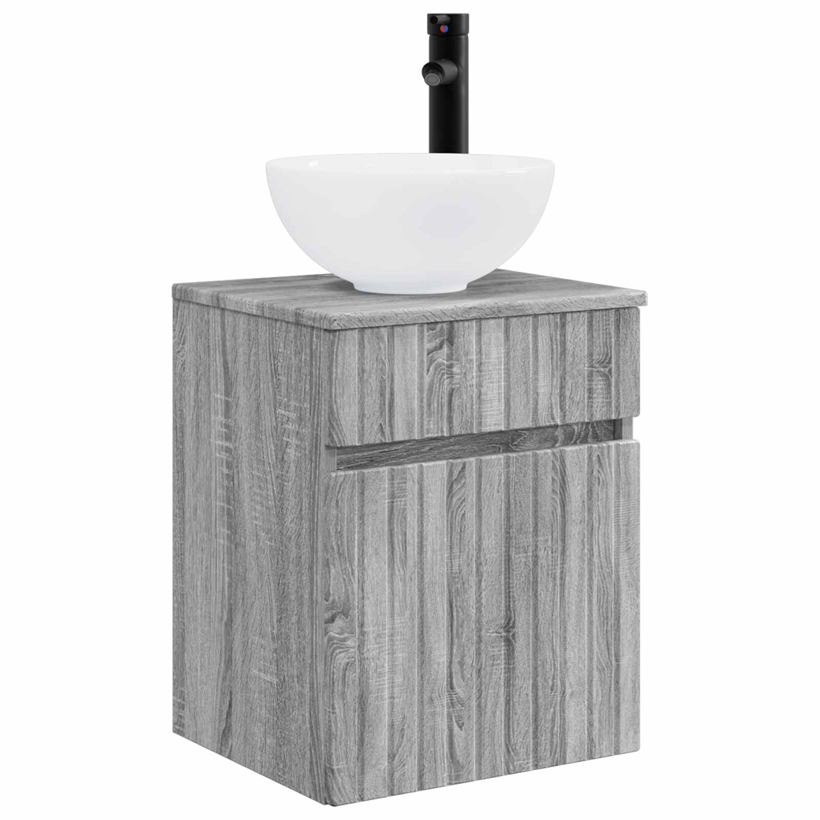 Vanidade de pia de parede sonoma cinzento 39 x 41 x 64,5 cm