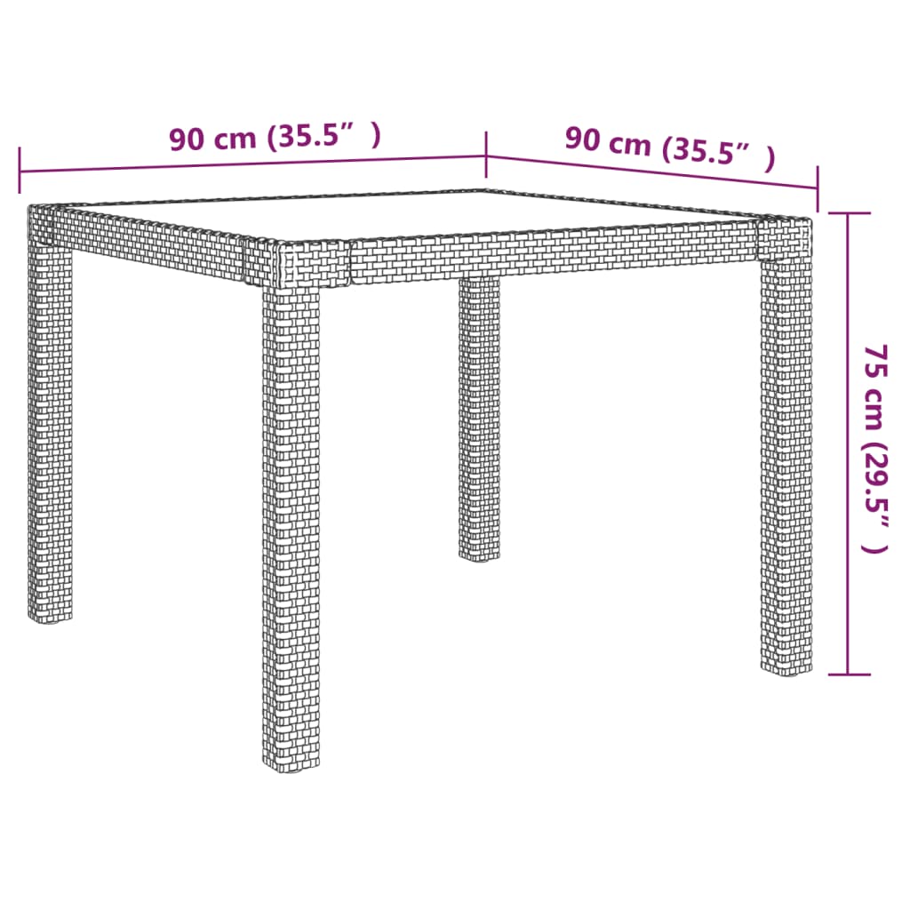 5 Pcs conjunto jantar p/ exterior c/ almofadões vime PE bege