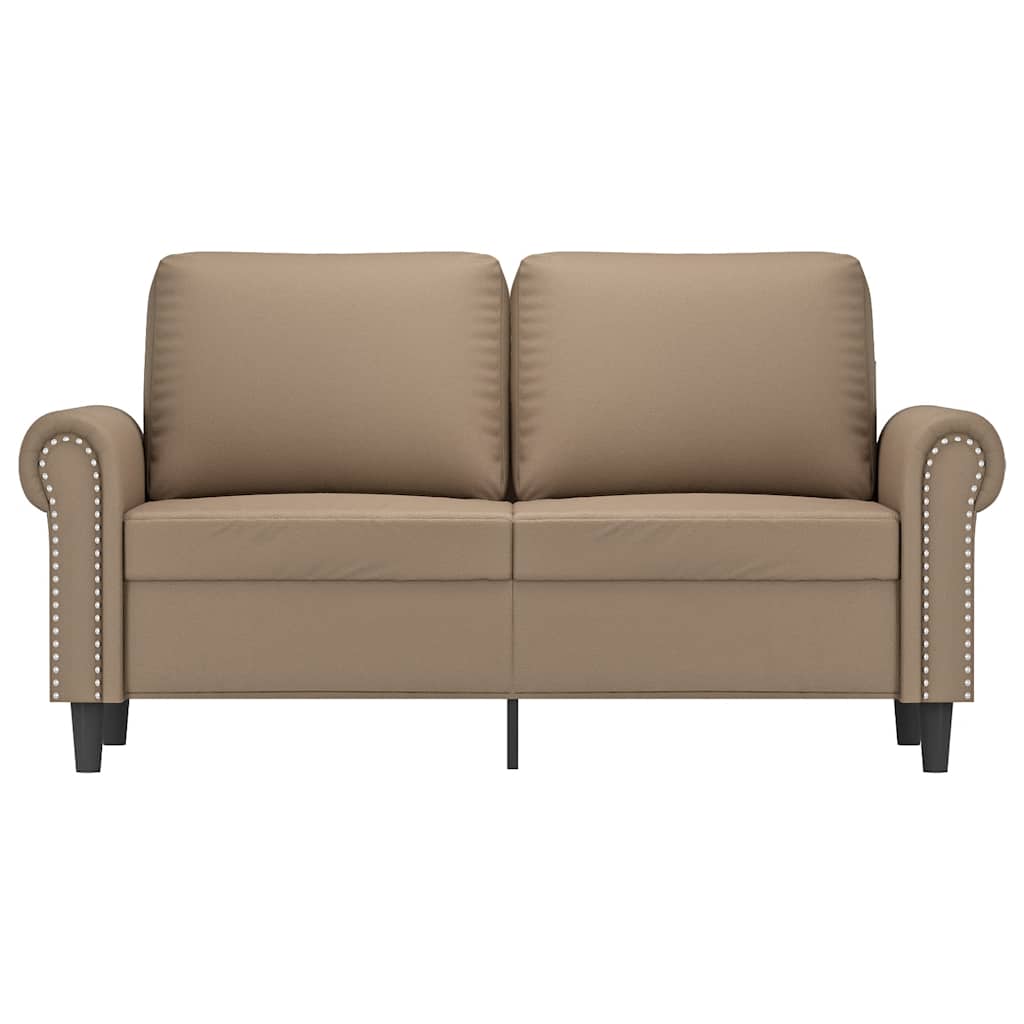 Sofá de 2 lugares 120 cm couro artificial cor cappuccino