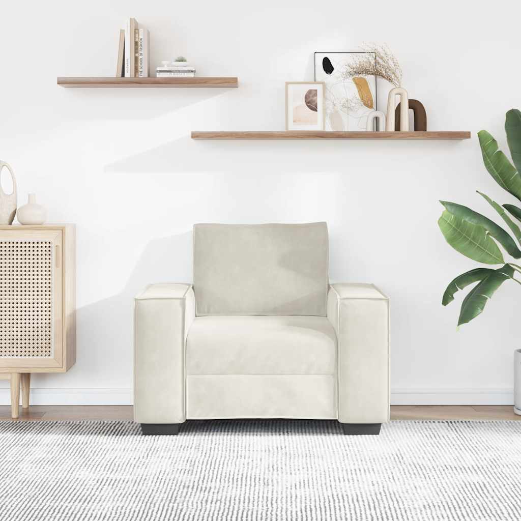 Poltrona 100x78x84 cm veludo creme