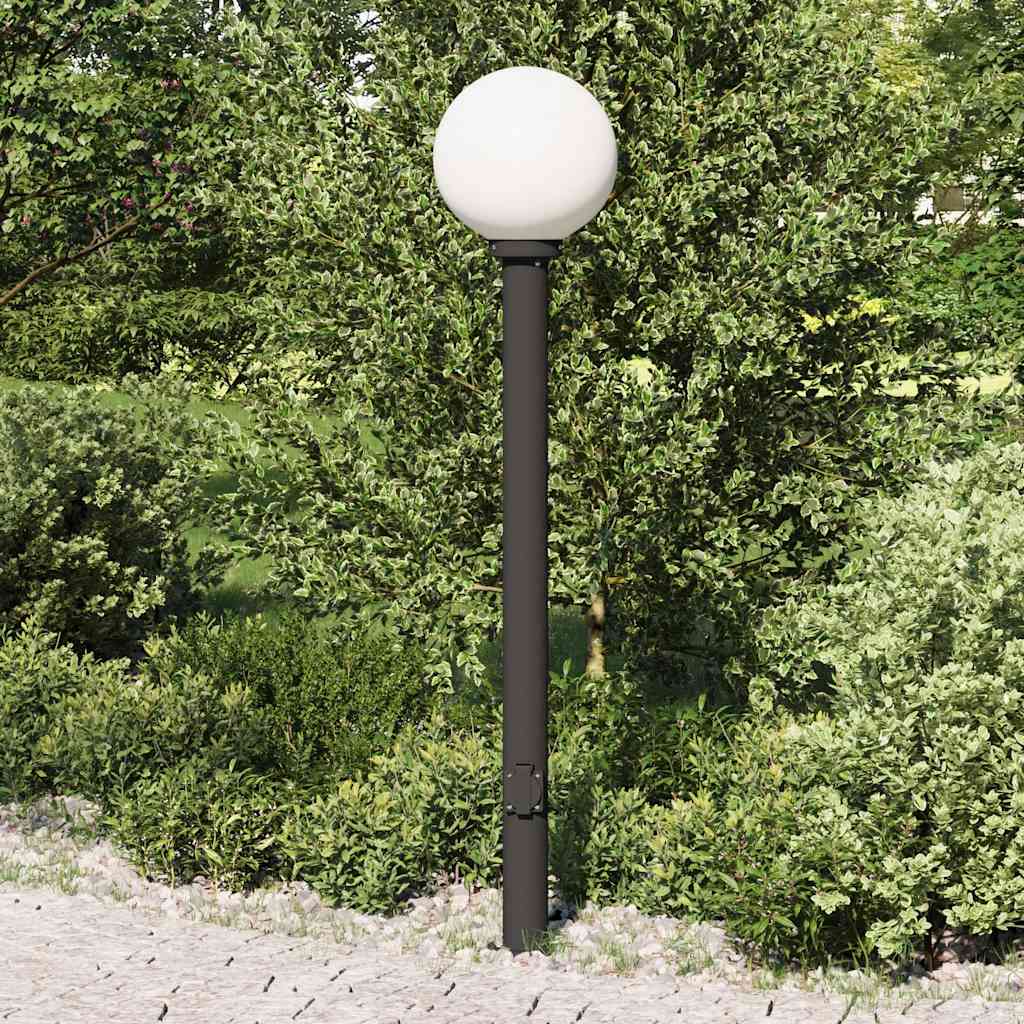 Luminária de poste com tomada, 120 cm, preta, IP44