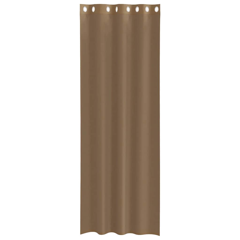 Cortinas de voile com ilhós 2 pcs castanho-claro