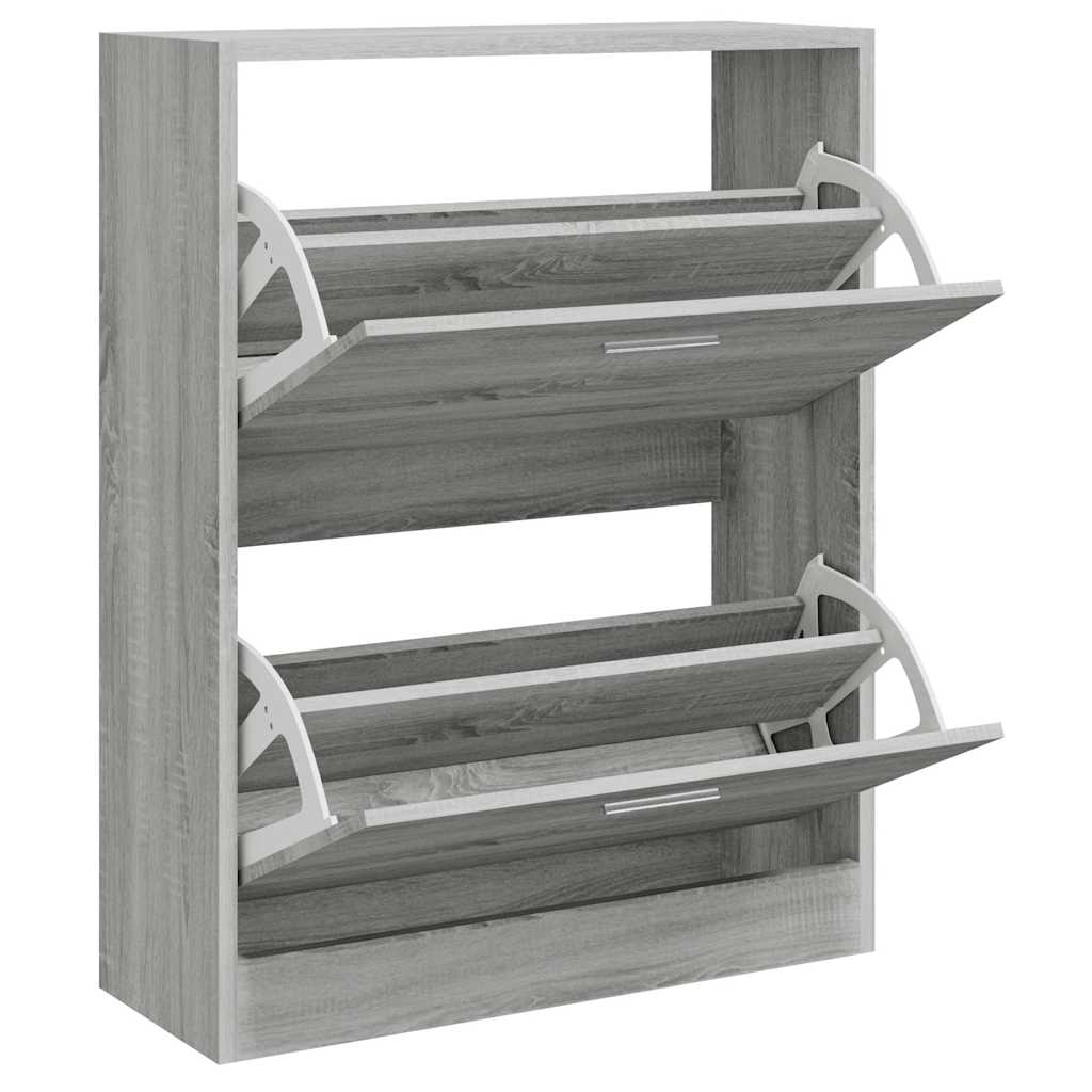 Sapateira 63x24x81 cm derivados de madeira sonoma cinza