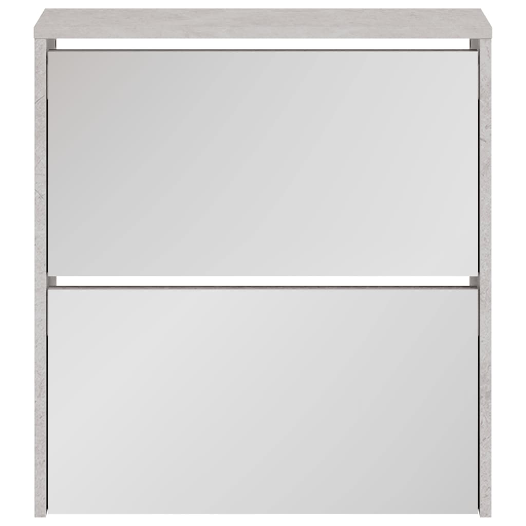 Sapateira c/ espelho 2 divisórias 63x17x67 cm cinza cimento