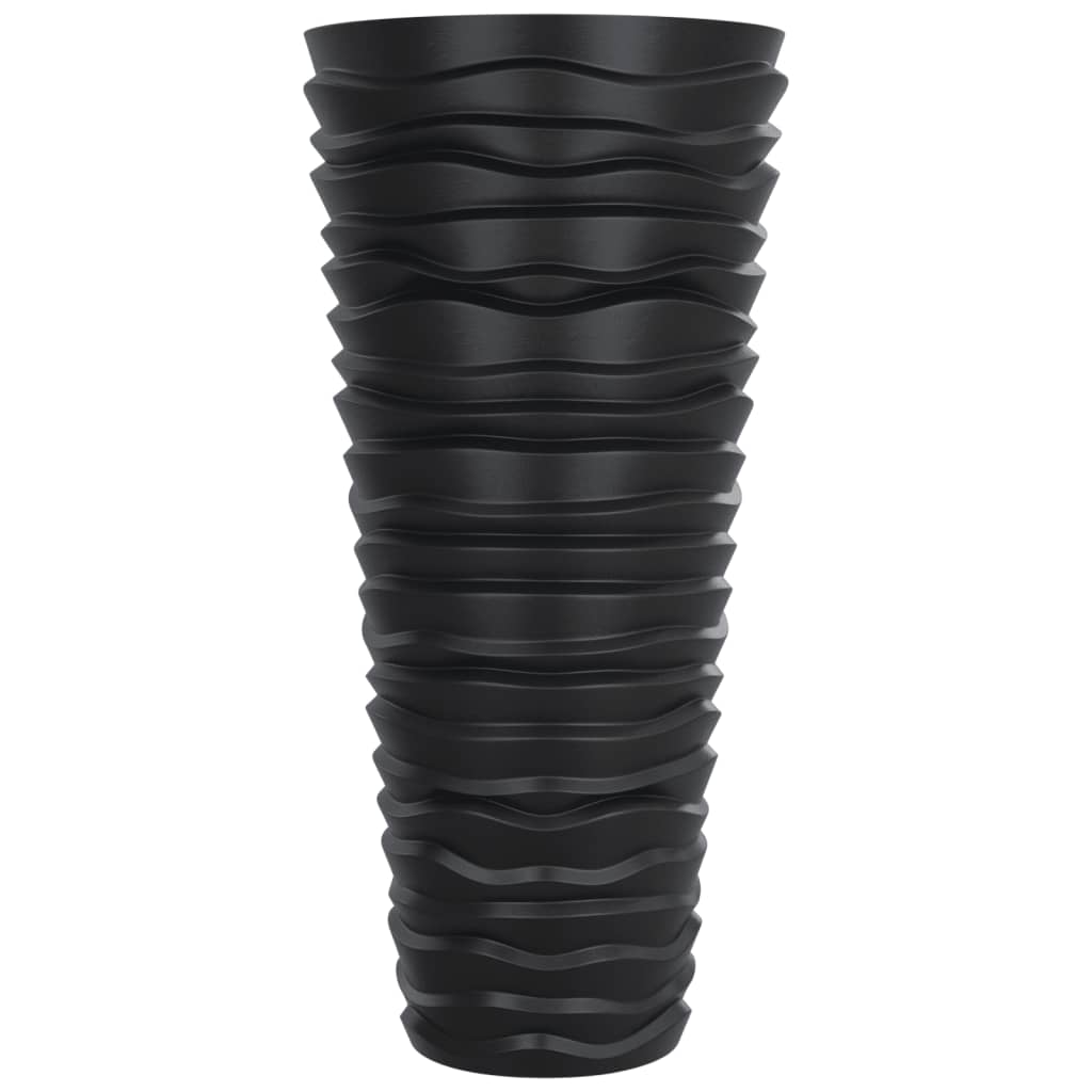 Vaso c/ interior removível 18/45 l + aspeto ranhurado antracite