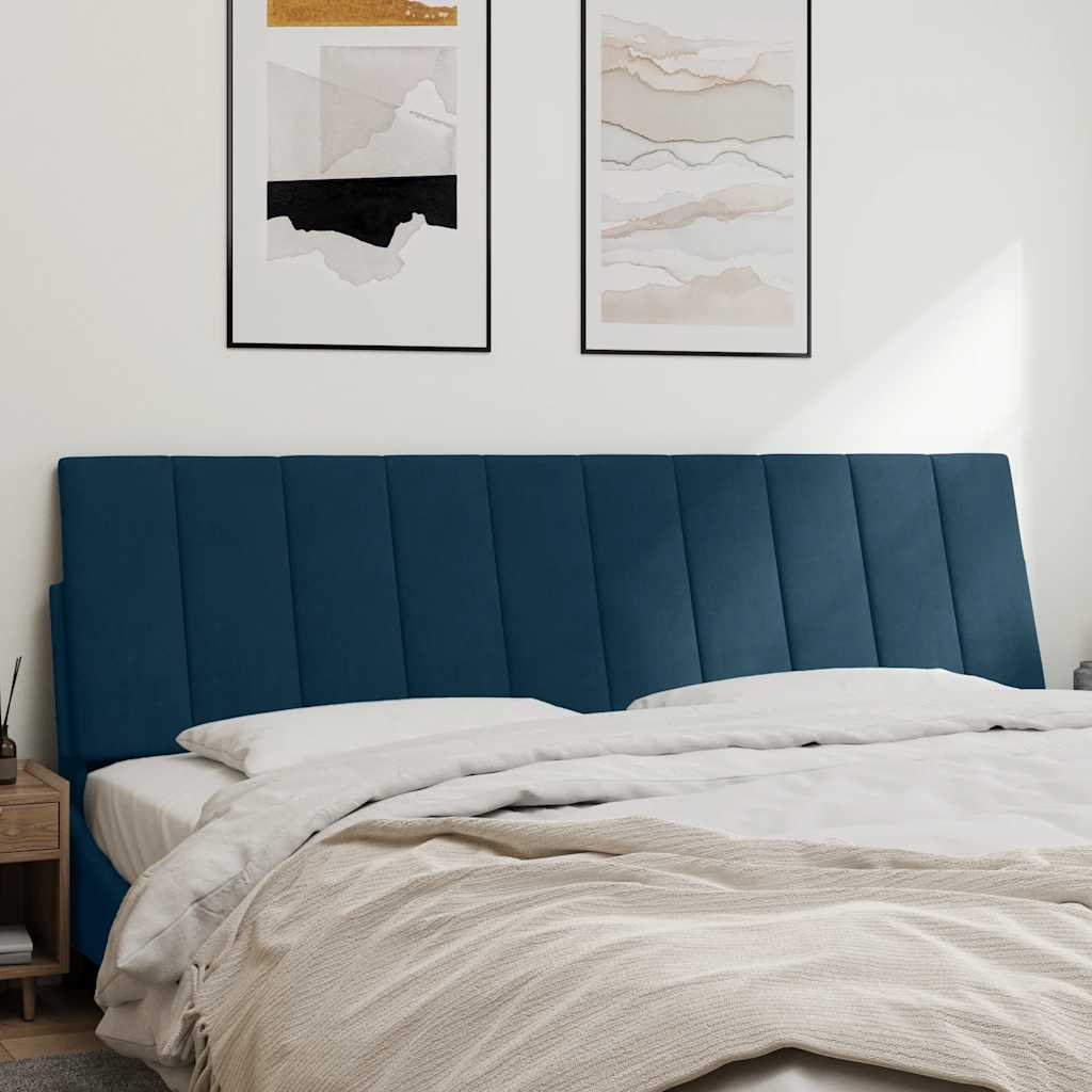 Almofadão de cabeceira hanko 180 cm veludo azul