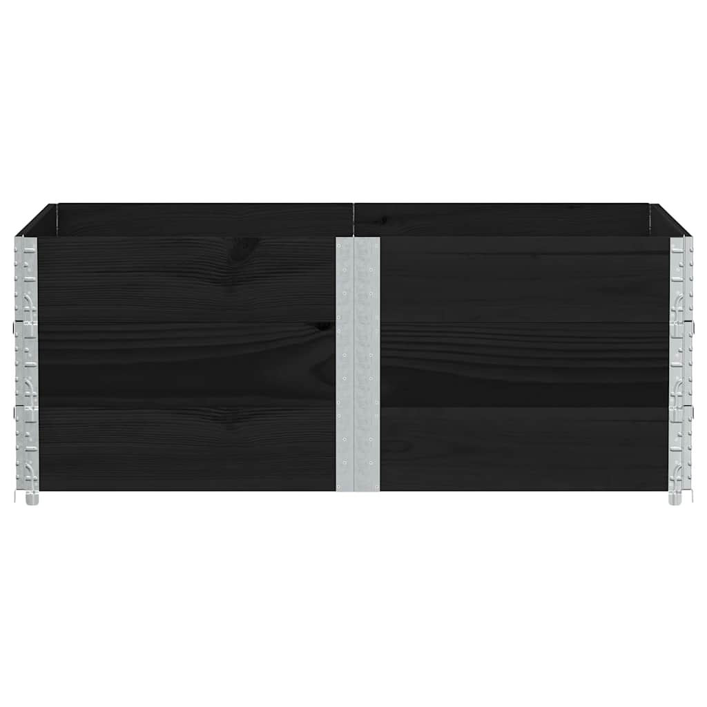 Colares p/ paletes 3 pcs 150x100 cm madeira pinho maciça preto
