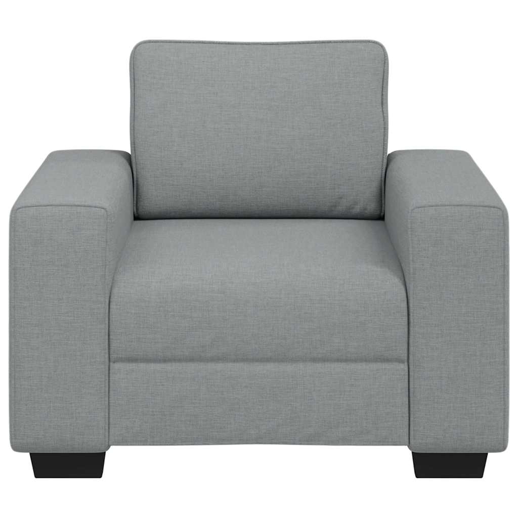 Poltrona tecido 100x77x82 cm cinzento-claro
