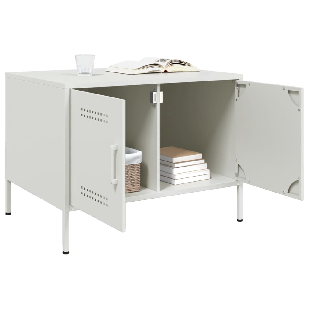Mesa de centro 68x50x50,5 cm aço branco