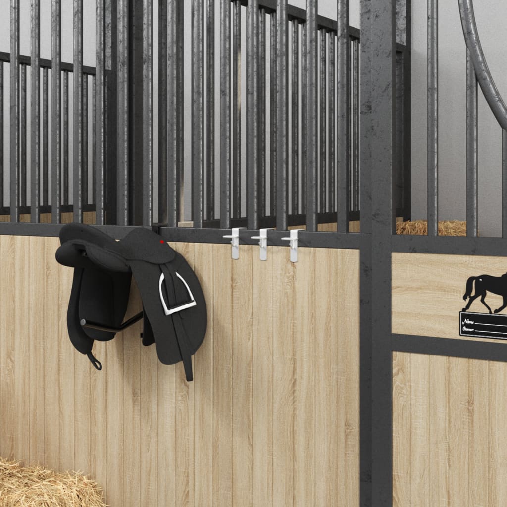Ganchos portáteis para baldes 3 pcs aço prateado